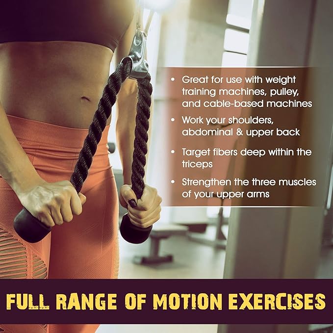 Yes4All Cable Machine Attachment, Row Handles, Tricep Rope, Straight Bar, V Bar, LAT Pulldown Accessories Load 880 LB for Home Gym