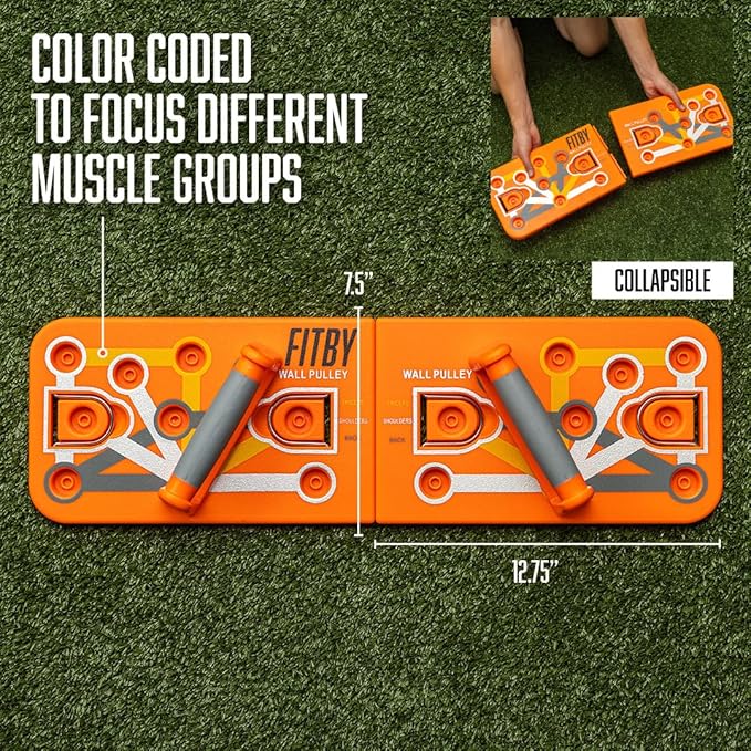 Foldable Push Up Board for Men and Women- Multifunctional Workout Equipment - Foldable Push Up Bar- Fitness Gym Equipment- Portable Board for Home Exercise and Workout - Push Up Board by Fitby