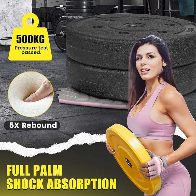 Ventilated Weight Lifting Gloves, Thick Padded Workout Gym Gloves with Full Palm Protection & Grip & Shock Absorption for Women & Men's Fitness Exercise Training