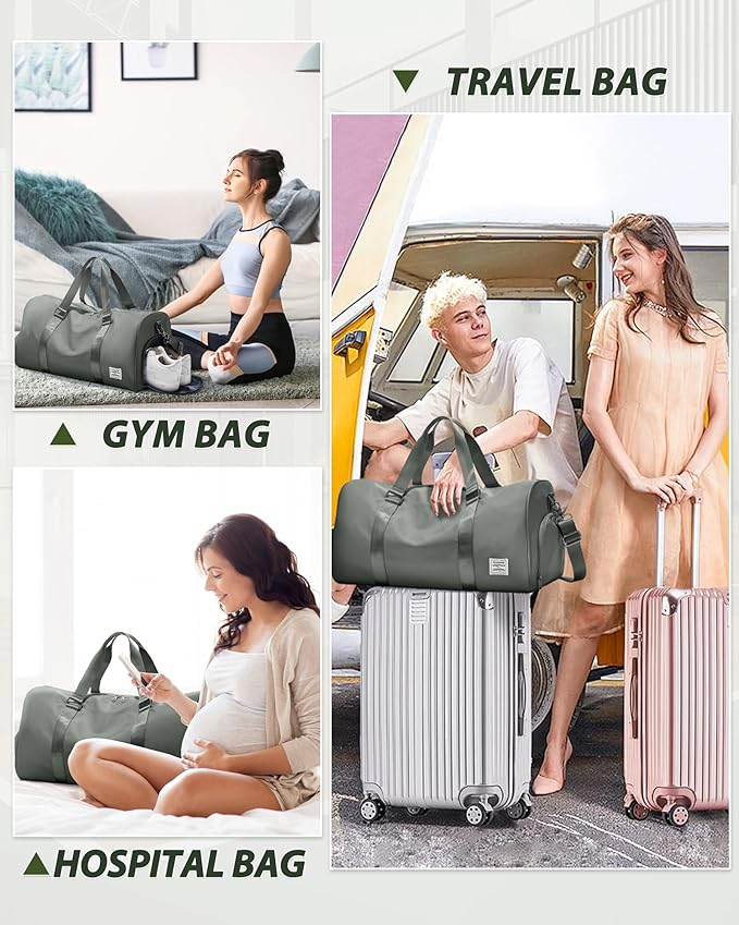 Gym Bag Womens,Travel Duffel Carry on Bag Sport Tote Bag Weekend Overnight Bag