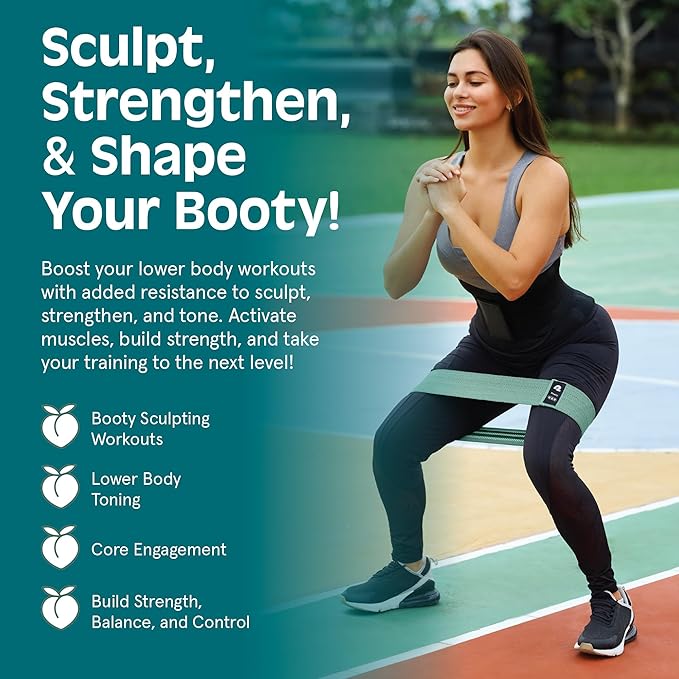 Retrospec Engage Booty Bands Resistance Band Set for Working Out & Exercise - Lightweight & Portable for Men & Women