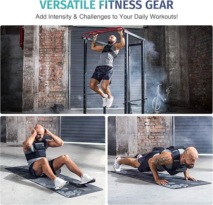 ZELUS 23lb|45lb Weighted Vest with Iron Weights for Exercise, Adjustable Weight Vest for Men, Workout Vest for Home Workouts Cardio Strength Training Weight Loss