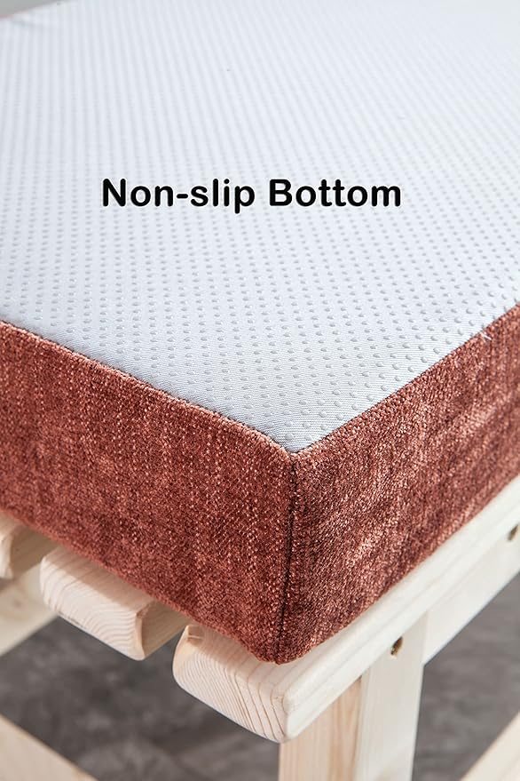 Loveboat Piano Bench Cushion, Washable Bench Pad for Shoe Storage, Window, Piano, Dining 30"x14"x2" Brick Red