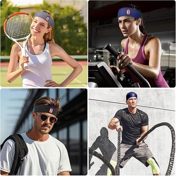 Headbands for Men Women 3pcs Sports Sweat Bands Headbands Men Sweatbands Workout Running Headband for Mens
