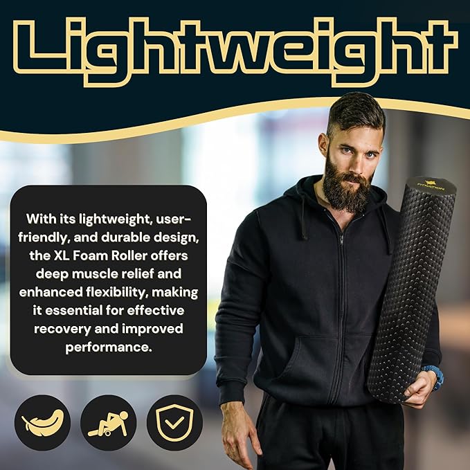 Fitizen Foam Roller – Muscle Massage Rehab Stiff Back Pain Physical Therapy Deep Tissue Firm Exercise Equipment Home Gym Stress Yoga Pilates for The Fit Citizen by FitNation