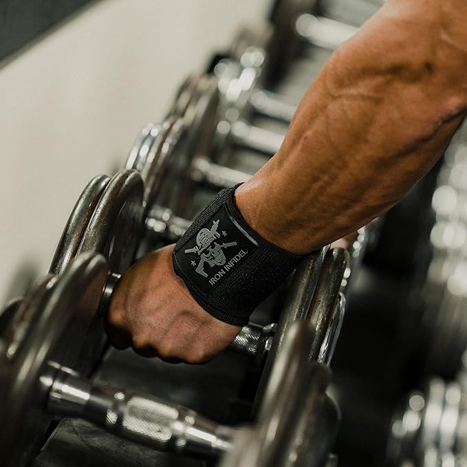 Iron Infidel Wrist Wraps for Weightlifting - 18" and 24" Heavy Duty Support for Working Out, Gym Accessories for Men - Use for Lifting, Crossfit, Fitness, Exercise, Bench Press, Powerlifting