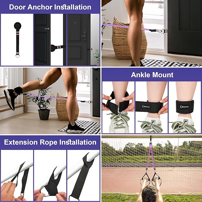 Portable Pilates Bar Kit with Resistance Bands for Men and Women - 3 Set Exercise Resistance Bands - Multifunctional Home Gym - Supports Full-Body Workouts – with Fitness Poster and Video