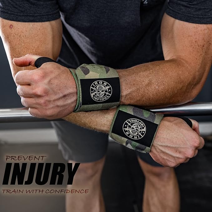 Iron Infidel Wrist Wraps for Weightlifting - 18" and 24" Heavy Duty Support for Working Out, Gym Accessories for Men - Use for Lifting, Crossfit, Fitness, Exercise, Bench Press, Powerlifting