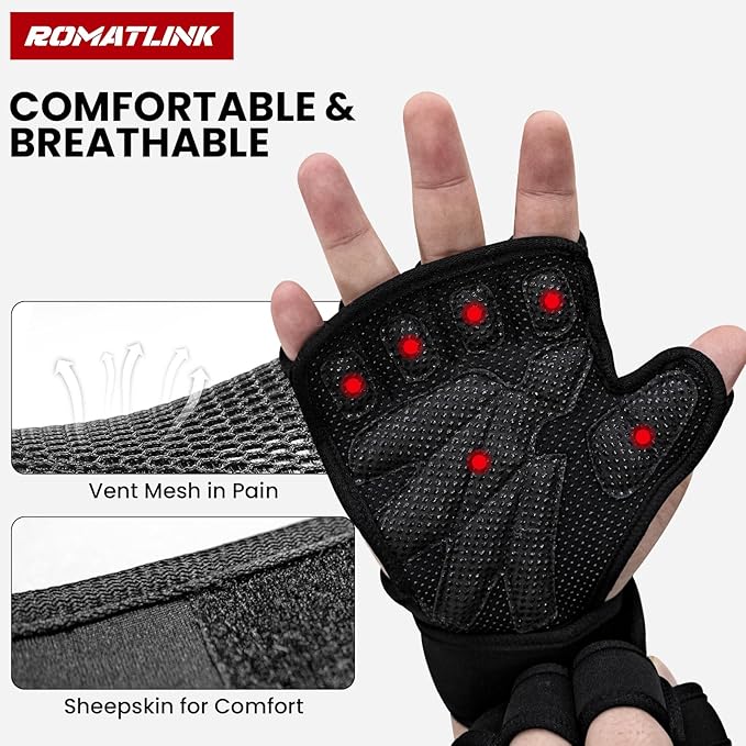 Workout Gloves for Men and Women, Sport Gloves with Adjustable Wrist Wraps, Proper Gym Glove for Athletes, Great for Fitness, Weightlifting, Cycling, Cross Training