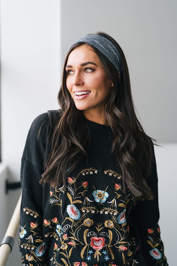 Maven Thread Workout Headbands for Women, 4 inch Thick Wide Non Slip Sweatbands, 2 Pack