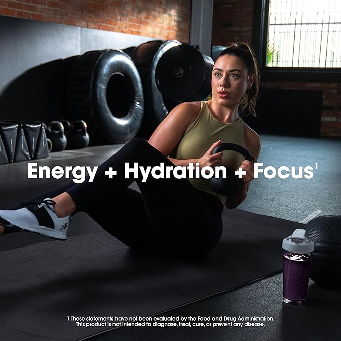 Optimum Nutrition Amino Energy Powder Plus Focus, with BCAA, Electrolytes, and Caffeine, Grape, 30 Servings (Packaging May Vary)