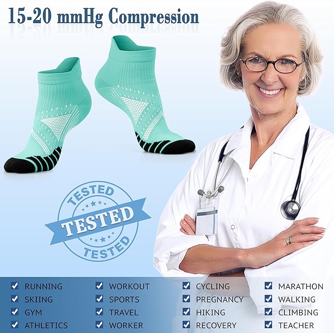 CHARMKING Compression Socks for Women & Men Circulation 15-20 mmHg is Best for Athletic Running Cycling Nurse Daily Wear