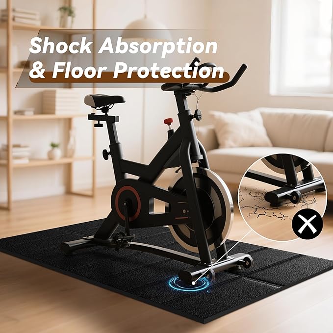 Walking Pad Mat for Carpet, Treadmill Mat for Hardwood Floors, Bike Mat Compatible with Peloton β Non-Slip Exercise Mat, Shock Absorbing & Floor Protection for Home Gym Use