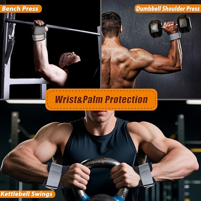 Weight Lifting Straps:3-ply Genuine Cowhide,Thickened SBR Pads, Anti-Snap Design ,Wrist Straps for Deadlifts,Weightlifting,Rows and Pull-Ups, Grip Straps Provide Ultimate Wrist Protection & Grip Booster