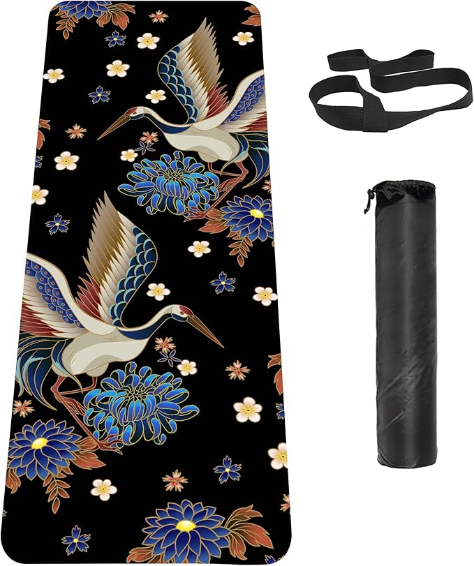 Non Slip Yoga Mat TPE Workout Mat for Men Women, Thick Workout Mat with Carrying Strap, Fitness Mats for Exercise, Yoga, Fitness, Pilates, Floor Workouts (72" x 24" x 6mm)