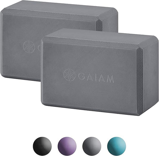 Gaiam Yoga Block - Supportive Latex-Free Eva Foam - Soft Non-Slip Surface with Beveled Edges for Yoga, Pilates, Meditation - Yoga Accessories for Stability, Balance, Deepen Stretches