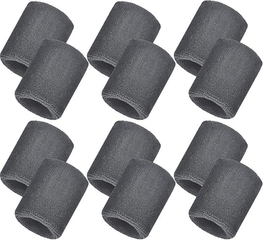 12 Pack Sweatbands Sports Wristband Cotton Sweat Band for Men and Women, Good for Tennis, Basketball, Running, Gym, Working Out