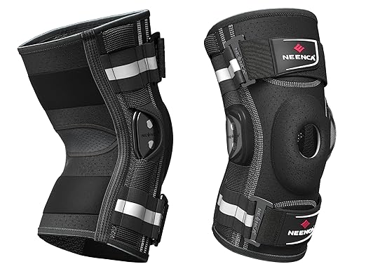 NEENCA Professional Knee Brace for Knee Pain, Adjustable Hinged Knee Support with Removable Side Stabilizers, Strong Stability for Joint Pain Relief, Arthritis, Meniscus Tear, ACL, PCL, Runner, Sports