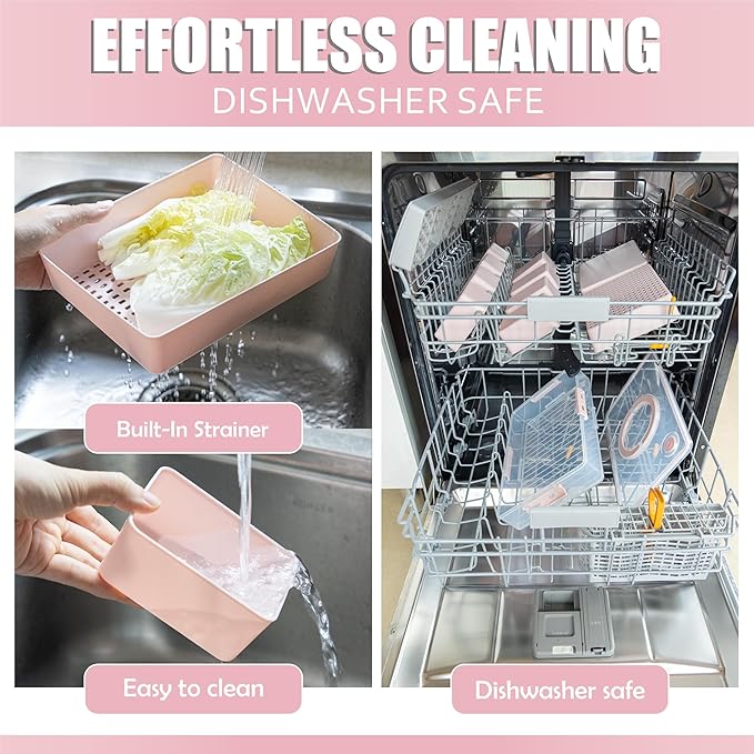 Snackle Box Container - 10 Compartments Including 2 XL, Dishwasher & Microwave Safe, Divided Serving Tray with Lid and Handle, BPA-Free, snack box (1 PCS, Pink, 1 Box with 2 XL Compartments)