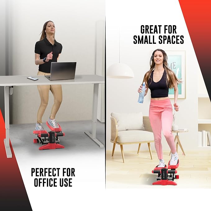 Nordic Lifting Mini Stepper Machine – Stair Climber w/Resistance Bands & LCD – Home Workout Stepper