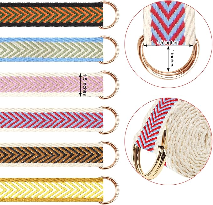 6 Packs Yoga Strap for Stretching Yoga Belt Adjustable Straps for Non Elastic Stretching Strap Exercise Straps for Pilates