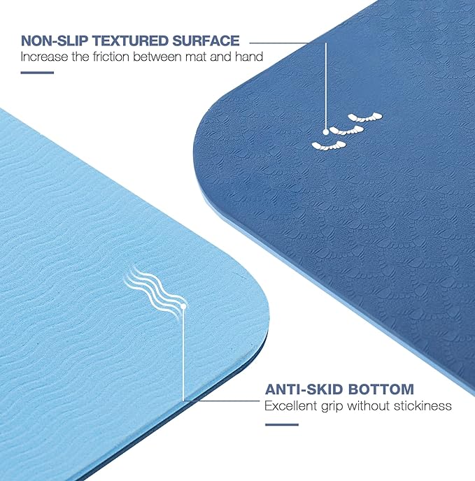 UMINEUX Yoga Mat Extra Thick 1/3'' & 2/5" Non Slip Yoga Mats for Women Eco Friendly TPE Fitness Exercise Mat with Carrying Sling & Storage Bag