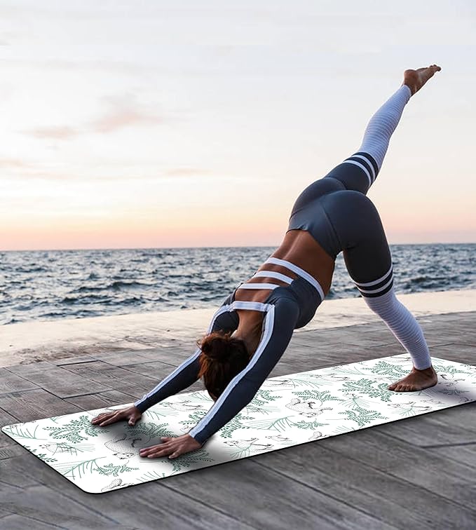 Non Slip Yoga Mat TPE Workout Mat for Men Women, Thick Workout Mat with Carrying Strap, Fitness Mats for Exercise, Yoga, Fitness, Pilates, Floor Workouts (72" x 24" x 6mm)