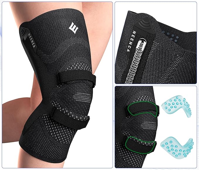 NEENCA Knee Brace for Knee Pain, Compression Knee Support with Patella Tendon Strap & Gel Pads, Side Stabilizers. Knee Sleeve for Meniscus Tear, ACL, PCL, Arthritis, Joint Pain Relief, Runner, Workout