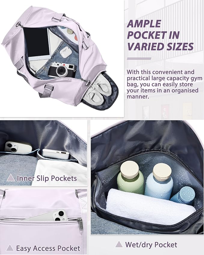 Gym Bag Womens,Travel Duffel Carry on Bag Sport Tote Bag Weekend Overnight Bag