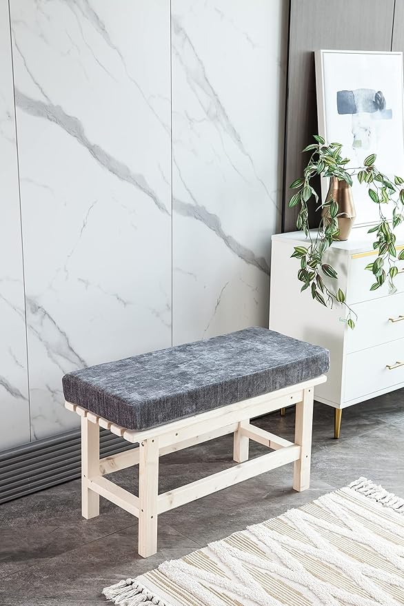 Loveboat Washable Bench Cushion, Non-Slip Bench Pad for Shoe Storage, Window, Piano, Dining 40"x14"x2" Dark Grey