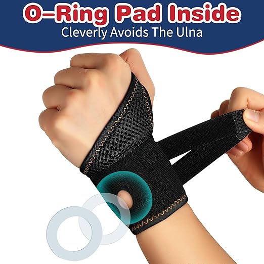 AKSO MEDICOS Wrist Brace for TFCC Tears, Adjustable Wrist Wraps with Ring Pad for Ulnar Sided Wrist Pain, DRUJ Instability, for Repetitive Wrist Use Injury, Right Hand, M Size