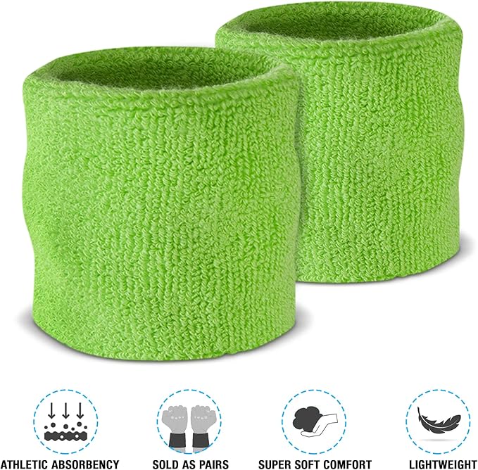 Suddora Sweatbands Set, Moisture Wicking 2 Wristbands and 1 Headband, Breathable Terry Cloth Athletic Bands for Basketball, Tennis, Yoga, Gym, Sweat Bands for Costumes and Cosplay