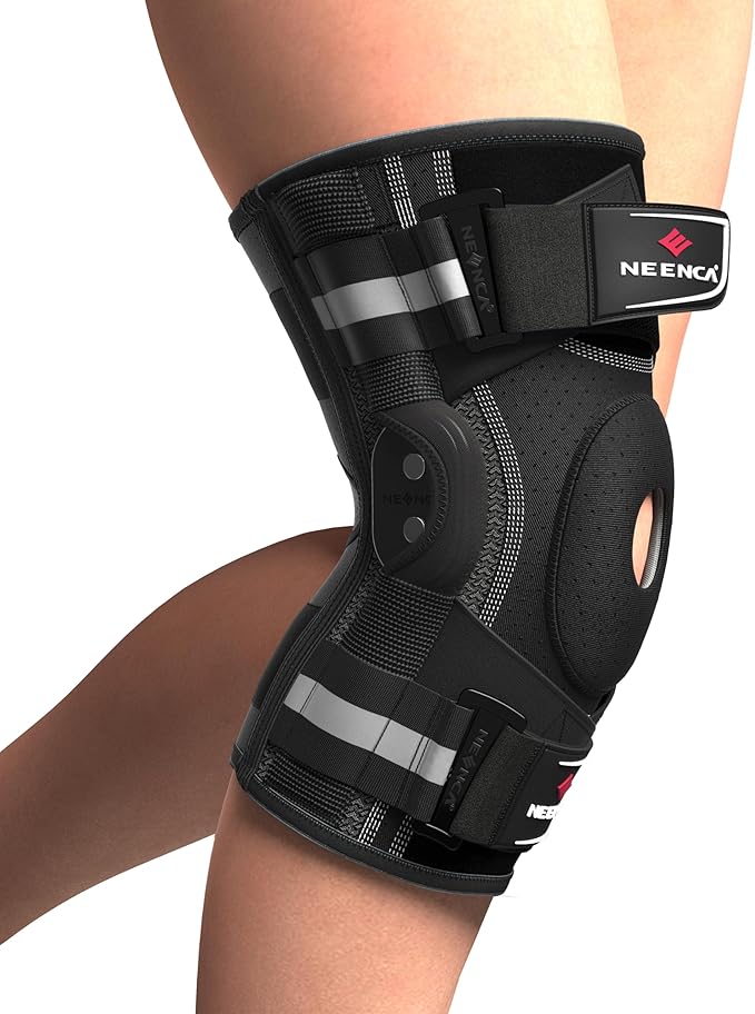 NEENCA Professional Knee Brace for Knee Pain, Hinged Knee Support with Patented X-Strap Fixing System, Medical for Pain Relief, Arthritis, Meniscus Tear, ACL, PCL, MCL, Runner, Sport