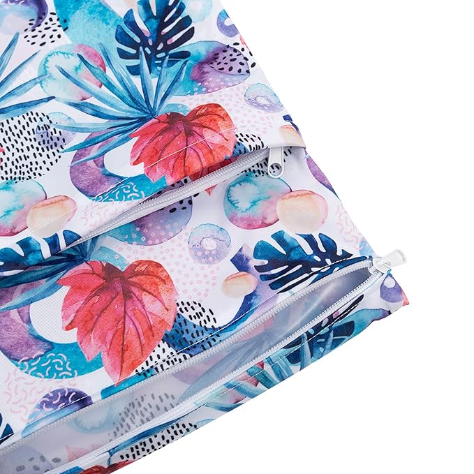 babygoal Wet Dry Bags for Baby Cloth Diapers, Washable Travel Bags, Beach, Pool, Gym Bag for Swimsuits & Wet Clothes with Two Zippered Pockets 3 Pack, 3LN18