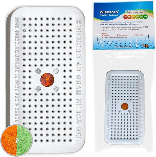 Silica Gel Canister, 40 Gram 150 Pack Silica Gel Desiccant Canister (Orange to Green), Reusable Desiccant Dehumidifier
