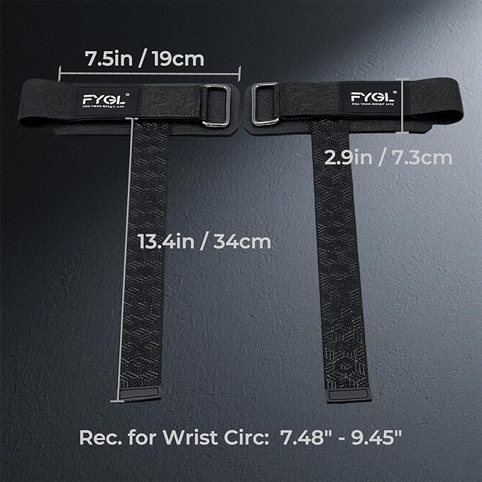 Weight Lifting Straps: Neoprene Padded Wrist Support, Non-Slip Grip & Adjustable Fit for Deadlifts/Pull-Ups - Unisex Gym Wrist Straps