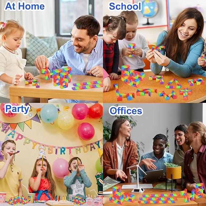 GOLDGE 24 Pack Mini Cube Puzzle Fidget Toys - Bulk Party Favors & Goodie Bag Stuffers for Kids, Travel Toys for Ages 4-8, Treasure Box Toys for Classroom, Birthday & Back to School Gifts