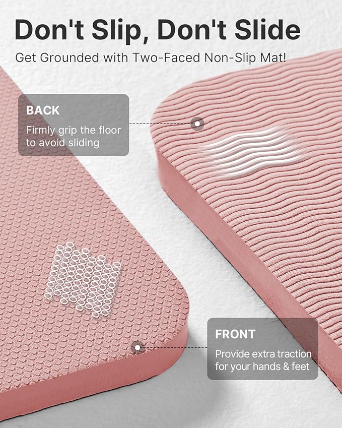 YOTTOY Yoga Mat,Extra Thick Yoga Mat (1/2inch),Professional TPE Exercise Mat,Non-Slip Workout Mat for Yoga, Pilates, Fitness, Barefoot Workouts, Home Gym Studio with Strap