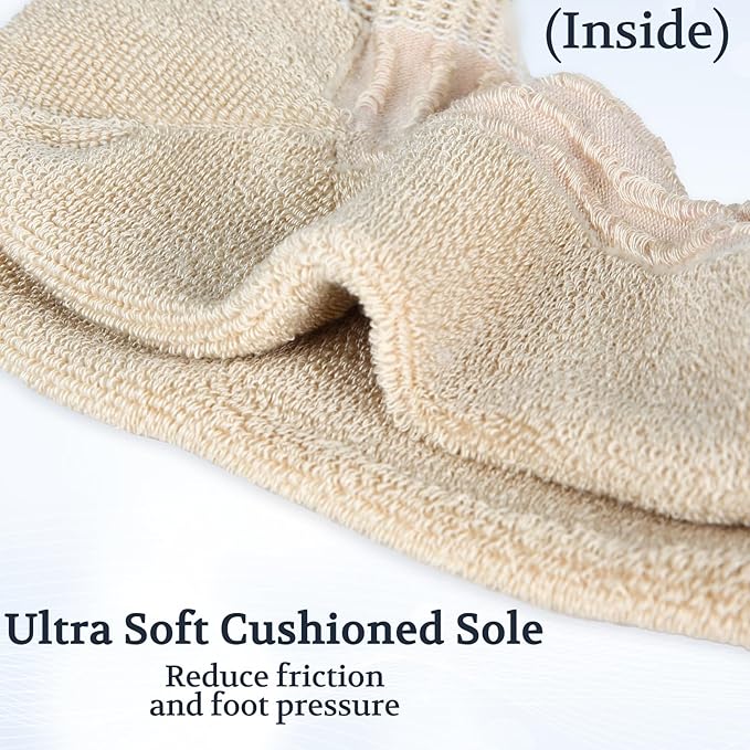 +MD Diabetic Socks for Men Women 6 Pairs,Non-Binding Top Extra Wide Ankle/Crew Socks, for Edema Circulator 9-11 10-13 13-15