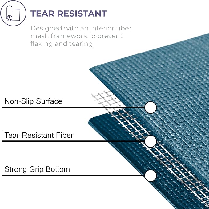 Sunshine Yoga Voyage Yoga Mat, 6 Pack, 72" x 24" Professional Studio and Gym Bulk Yoga Mats, 5mm Thick, Durable, Anti-Tear, Non Slip Fitness and Exercise Mats