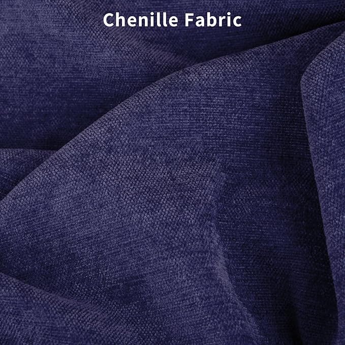 Bench Cushion 45 Inch - Chenille Fabric, High-Density Foam, Non-Slip Bottom, Soft Durable Indoor Tufted Long Seat Cushion for Window Garden Furniture (Deep Blue, 45x18x4 Inch)