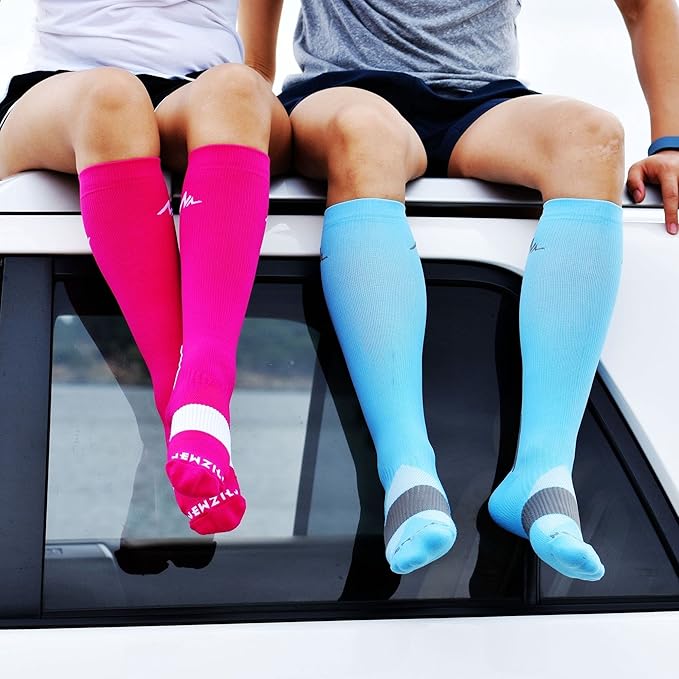 NEWZILL Medical Compression Socks for Women & Men Circulation 20-30 mmHg, Best Support for Running Athletic Cycling Nursing Travel Work and Fitness