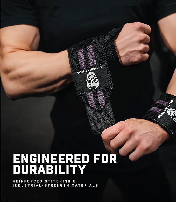 Gymreapers Weightlifting Wrist Wraps (IPF Approved) 18" Professional Quality Wrist Support with Heavy Duty Thumb Loop - Best Wrap for Powerlifting Competition, Strength Training, Bodybuilding