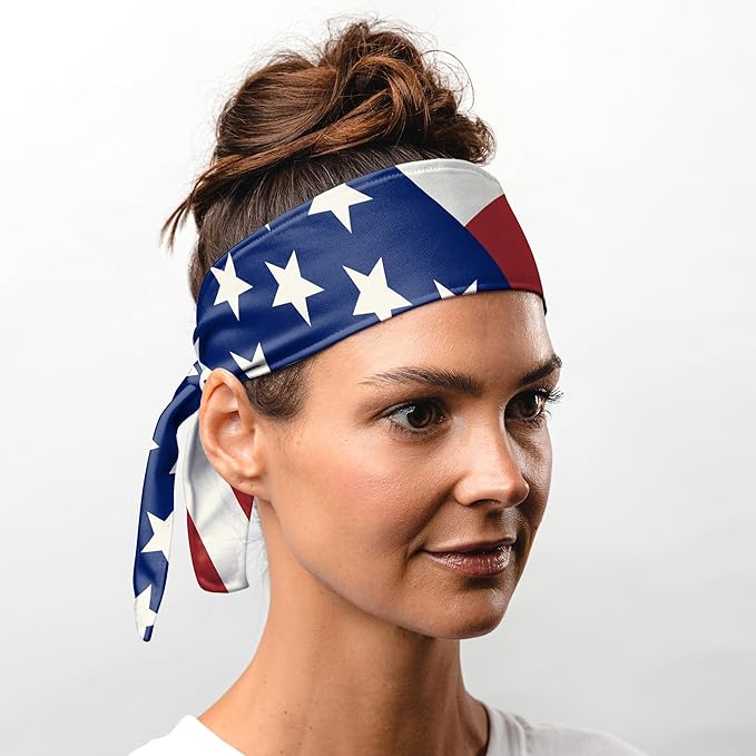 Suddora Country Flag Tie Headband with National Flag, Breathable Sweatband for National Sports Events, Non-slip Fabric Sweatband for Soccer, Tennis, Workout, Costumes & Cosplay
