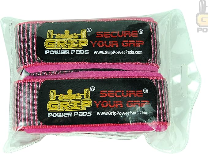 Heavy Duty Lifting Straps Neoprene Padded 1 Pair Wrist Wraps & Rubbery Grip Support Straps with Cotton Coated Rubber on One Side