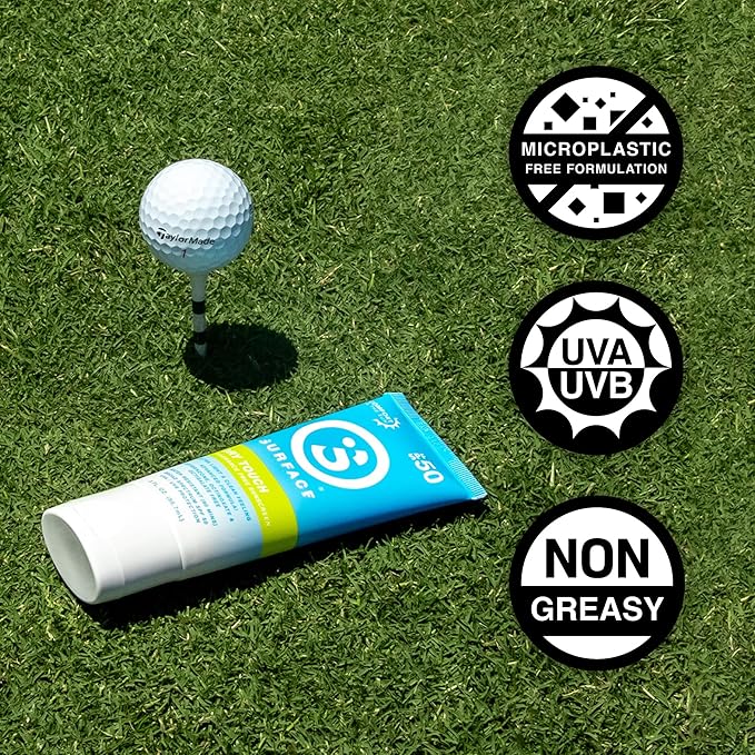 Surface Sunscreen Lotion SPF 50 for Face and Body, Natural Formula, Lightweight and Reef Friendly, Broad Spectrum UVA UVB Protection, Water Resistant Sun Care for Outdoor Use, Fragrance Free, 3oz