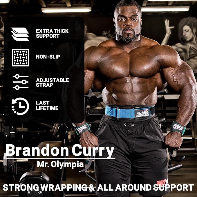 Schiek Sports 1000-PLS Deluxe Power Lifting Wrist Straps - Weight Lifting Wrist Wraps