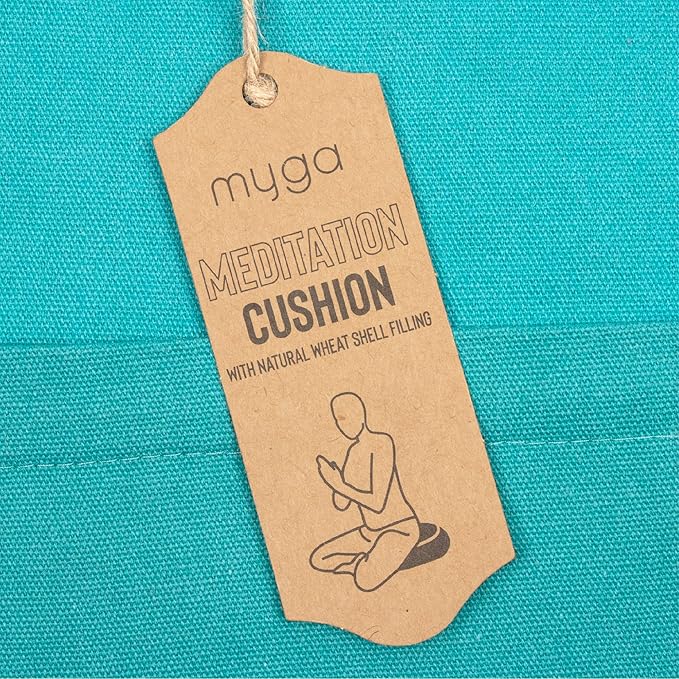 Myga Zafu Yoga Meditation Cushion with Washable Cover - Floor Cushion Pillow with Natural Buckwheat Filling - Soft Round Cotton Design for Meditating or Pranayama Exercises