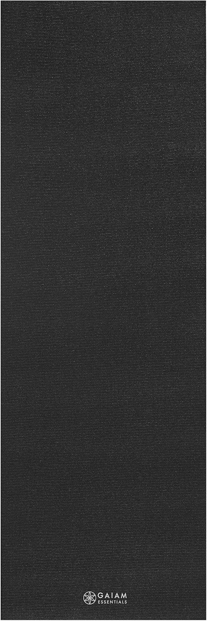 Gaiam Essentials Thick and Thin Yoga Mat Fitness & Exercise Mat with Easy-Cinch Carrier Strap