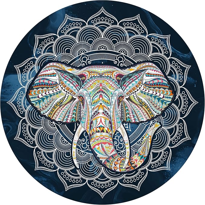 Round Meditation Pilates Yoga Mat Luxury Suede Large Yoga Mat Natural Rubber Non-Slip Base is ery Suitable for Meditation, Stretching, Yoga Environmental Protection, Fitness Exercise, Home and Outdoor. 140CM Diameter